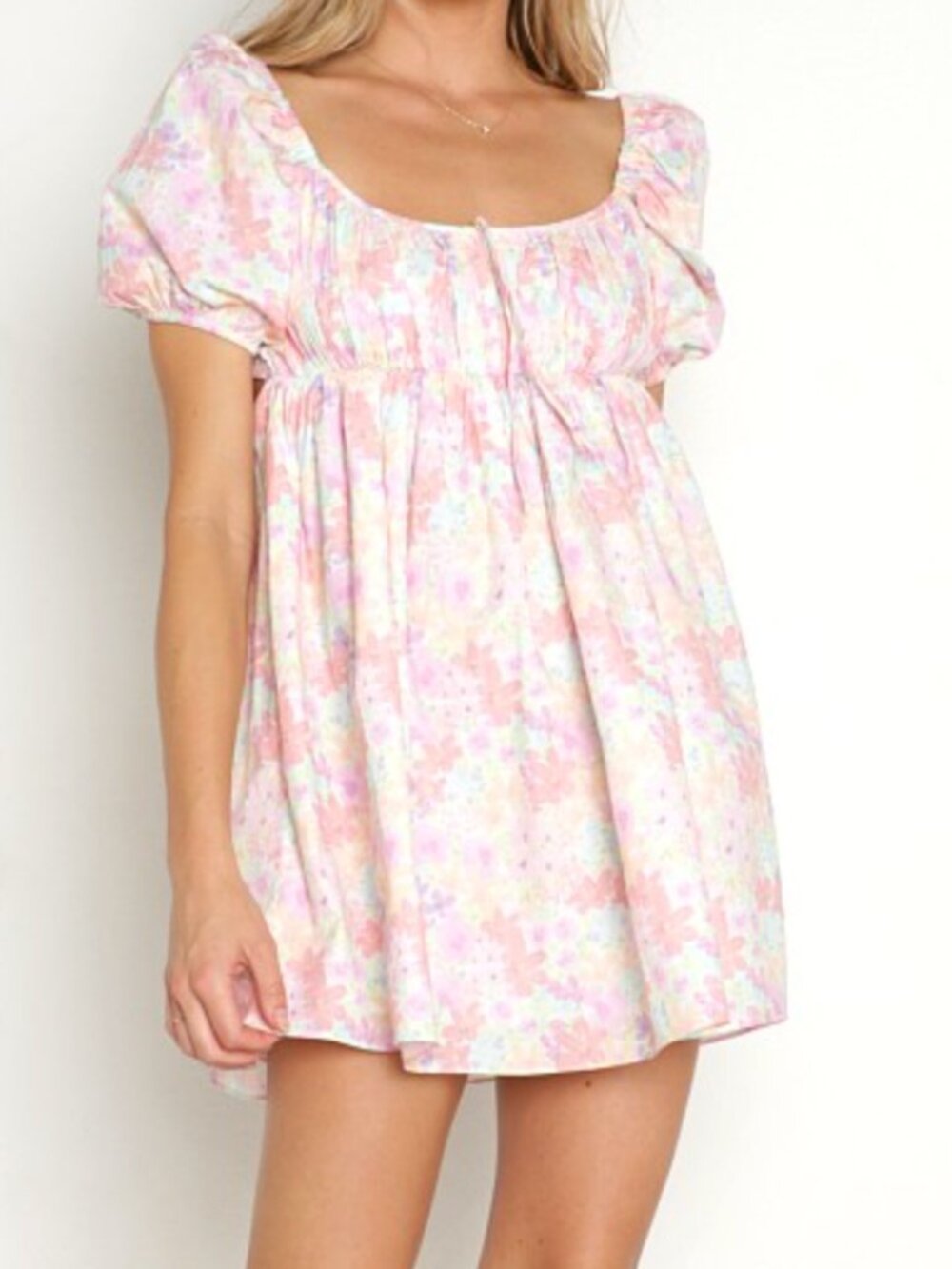 For Love And Lemons Kennedy floral-print open-back mini dress